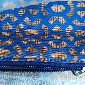 Penelope Ann Set of 2 makeup bags Blue & Gold New smaller bag for on the go